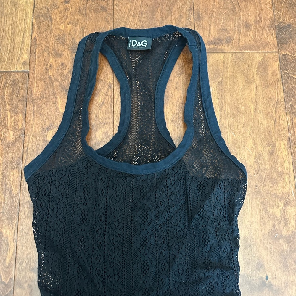 Dolce & Gabbana Black Lace Tank Top